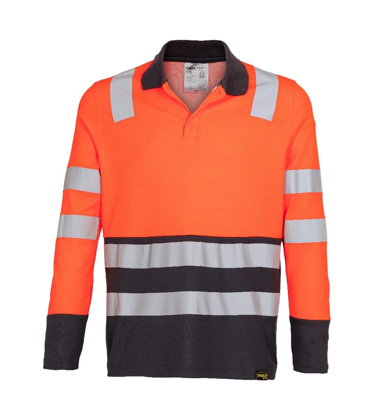 Polera Polo Hibrida Hi-Vis Bi Color Manga Larga Hombre